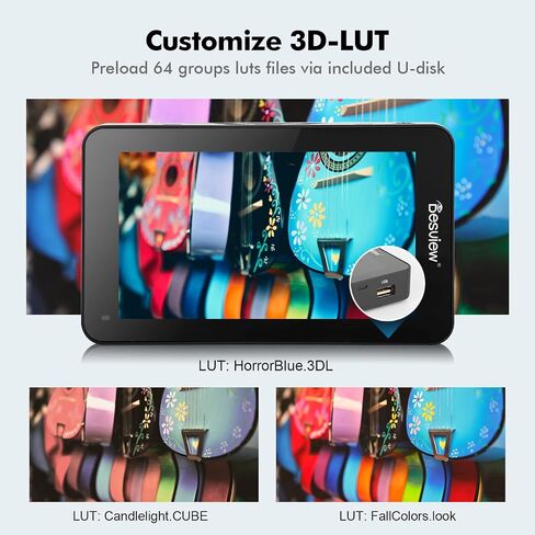 Desview R6 Camera Field Monitor, 5.5 inch Touch Screen 2800nits Ultra Brightness Full HD 1920x1080 IPS Panel with HDR 3D LUT Waveform Peaking 4K HDMI in/Out 8V DC Output on DSLR in Saudi Arabia