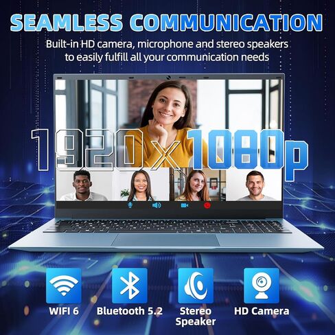 Laptop, 17.3 Inch Laptops Computer, 8GB DDR4 256GB SSD Notebook with Celeron J4105 Processor(up to 2.5 GHz), 8000mAh, Webcam, Mini HDMI, USB3.2 * 2, Dual WiFi, Type-C(Gray) in Saudi Arabia