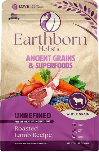 Earthborn Holistic Unrefined Roasted Lamb Recipe with Ancient Grains & Superfoods Dry Dog Food (4 Pounds) in Saudi Arabia