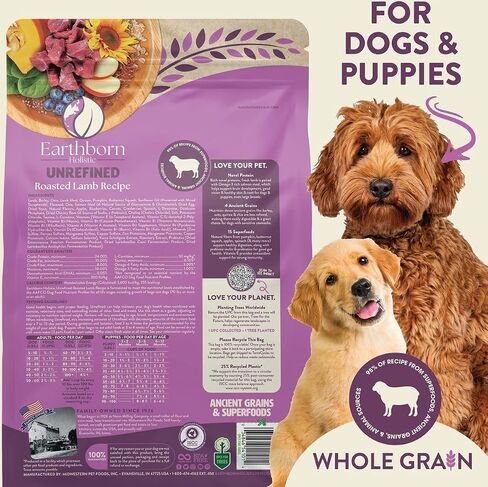 Earthborn Holistic Unrefined Roasted Lamb Recipe with Ancient Grains & Superfoods Dry Dog Food (4 Pounds) in Saudi Arabia
