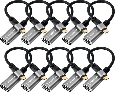 4K USB C to HDMI Adapter 10 Pack, Type-C Male (Source) to HDMI Female (Screen) Converter Connector [Thunderbolt 3/4 Compatible],for iPhone16 Series, MacBook Pro, Air, iPad Pro, Galaxy 24-0.6 Feet in Saudi Arabia
