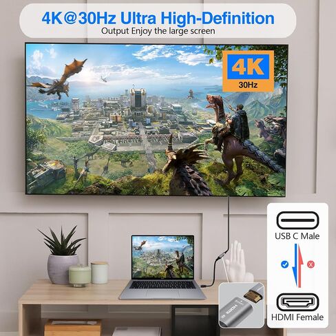 4K USB C to HDMI Adapter 10 Pack, Type-C Male (Source) to HDMI Female (Screen) Converter Connector [Thunderbolt 3/4 Compatible],for iPhone16 Series, MacBook Pro, Air, iPad Pro, Galaxy 24-0.6 Feet in Saudi Arabia