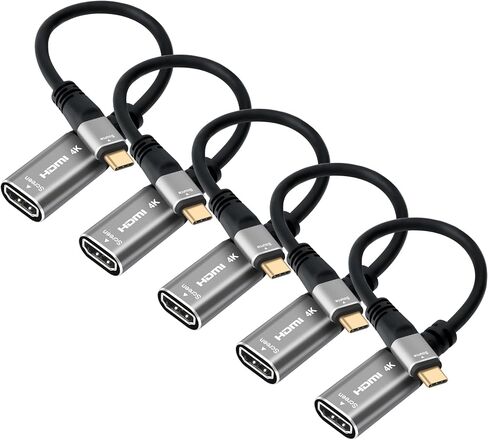 4K USB C to HDMI Adapter 10 Pack, Type-C Male (Source) to HDMI Female (Screen) Converter Connector [Thunderbolt 3/4 Compatible],for iPhone16 Series, MacBook Pro, Air, iPad Pro, Galaxy 24-0.6 Feet in Saudi Arabia
