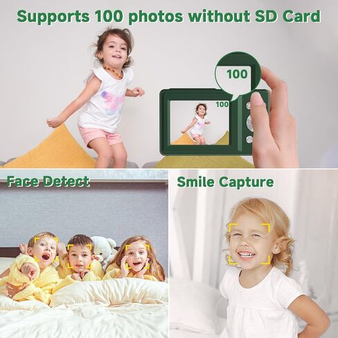 Digital Camera, 44MP Compact Camera, FHD 1080P Point and Shoot Digital Cameras with 16X Zoom, Face Detect, Smile Capture, Anti Shake, for Boys Girls Teens Gifts (White) in Saudi Arabia
