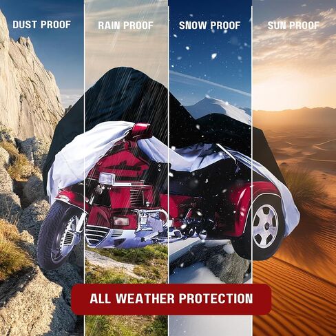Formosa Covers | Motorcycle Cover, Premium Waterproof Outdoor Protection, Precision Fit up to 108 Inch Tour Bikes, Choppers and Cruisers – Flame Logo (XXL, Black & Silver) in Kuwait