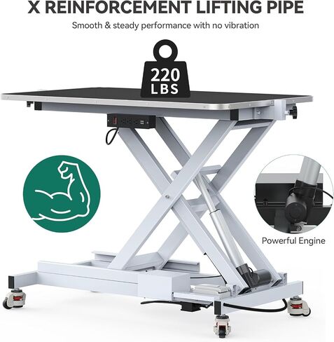 YITAHOME 50" Professional Electric Dog Grooming Table, Heavy Duty Pet Grooming Table for Dogs at Home, Aluminum Dog Grooming Arm, Anti-Slip Tabletop & Tool Organizer Large Pet Grooming Station Black in Saudi Arabia