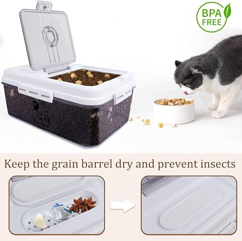 6~7lbs Cat Food Storage Container,7 Liters Airtight Cat Food Bin,Cat Food Holder With Measuring Cup-Pet Food Container for Dog Cat food Treats-Keep Fresh-BPA Free Plastic in Saudi Arabia