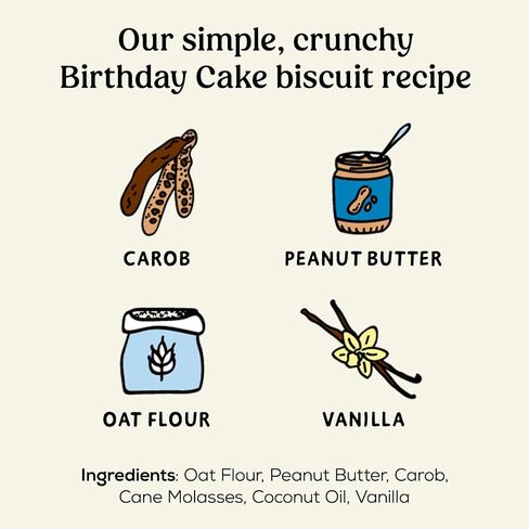 Poke's Birthday Cake Dog Treats – Crunchy Biscuits, Peanut Butter & Vanilla Recipe – Limited Ingredient Natural Dog Treats Made in The USA – Wheat-Free, 8oz in Saudi Arabia