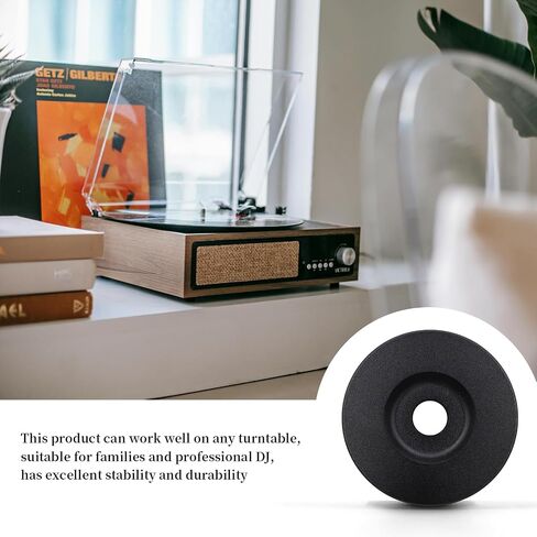 45 RPM Record Adapter, Solid Aluminum 7 Inch Vinyl Record Dome 45 Adapter for Record Player (Black) in Kuwait