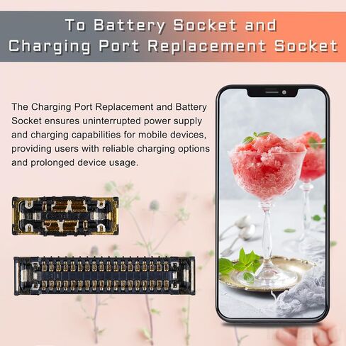 8 Pcs for iPhone 12 Motherboard Socket Connection B Kit Includes Battery SIM Charging Port Replacement Wide Angle Telephoto Camera Connector LCD and Touch Ultra for iPhone12 in Saudi Arabia