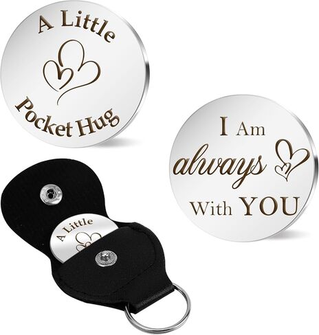 Pocket Hug Token, Spiritual Gifts for Women, Sentimental Gifts for Him, Long Distance Relationship Gifts, Leather Keychain, You Are Loved Gifts for Best Friend Friendship Couples Family Boyfriend in Saudi Arabia