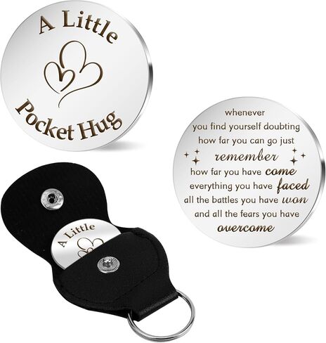 Pocket Hug Token, Spiritual Gifts for Women, Sentimental Gifts for Him, Long Distance Relationship Gifts, Leather Keychain, You Are Loved Gifts for Best Friend Friendship Couples Family Boyfriend in Saudi Arabia