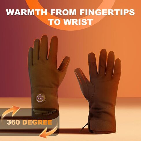 uncn Liner Gloves for Men Women - Rechargeable Heated Gloves 7.4V 3000mAh Battery Powered Waterproof Electric Heating Gloves, Mens Womens Heated Gloves for Cold Winter Arthritis Hands Skiing in Kuwait