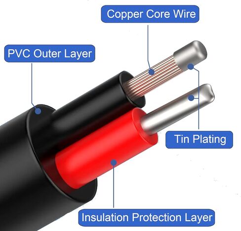 Single 22AWG 5.5mm x 2.1mm DC Pigtail Barrel Plug Connector Cable Male,0.3M/1FT 3A DC 5521 Open End Extension Repair Cord for CCTV,Surveillance Camera Cables in Kuwait