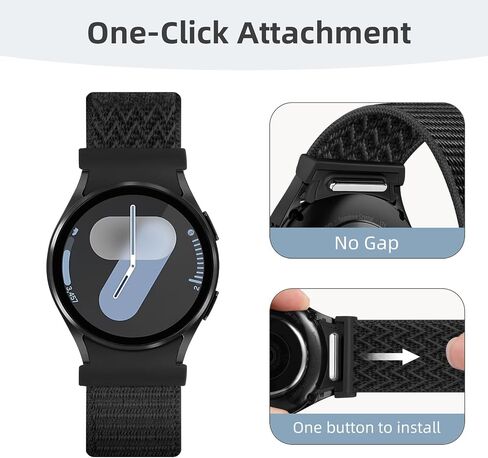 Maledan One Click No Gap Band for Samsung Galaxy Watch 7 6 5 4 FE Band 40mm 44mm, Galaxy Watch 4 6 Classic Band, Galaxy Watch 5 Pro Band 45mm, 20mm Soft Wave Pattern Nylon Adjustable Strap Women Men in Saudi Arabia