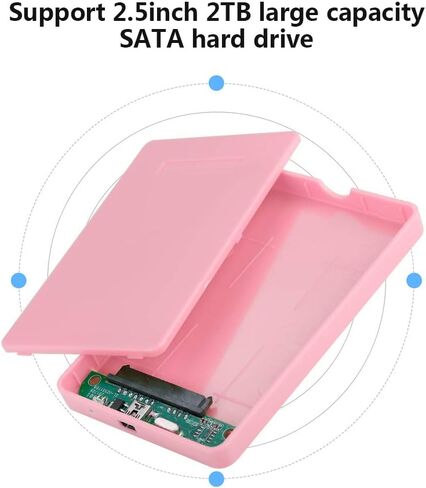 حاوية محرك الأقراص الصلبة الخارجية، حاوية SSD مقاس 2.5 بوصة، حاوية SAT، حافظة SSD خارجية، حافظة محرك أقراص ثابتة USB 2.0، حاوية محرك أقراص الحالة الصلبة (أخضر) in Kuwait