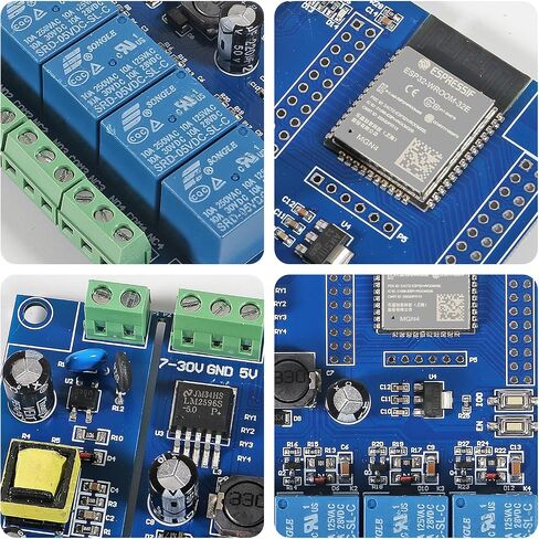 ESP32 WiFi 4 Channel Relay Module ESP32-WROOM-32E 4 Channel Development Board AC/DC Power Supply Switch Controller Board for Arduino Smart Home Wireless Control in Kuwait