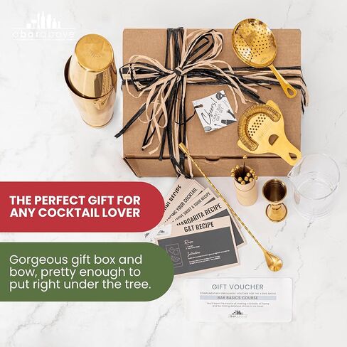 مجموعة التحريك المميزة المكونة من 10 قطع من A Bar - مجموعة زجاج خلط الكوكتيل - طقم بار المنزل المتحرك - طقم قديم الطراز مع زجاج خلط الكوكتيل الكريستالي - رائع للمارتيني ومانهاتن والمزيد in Kuwait