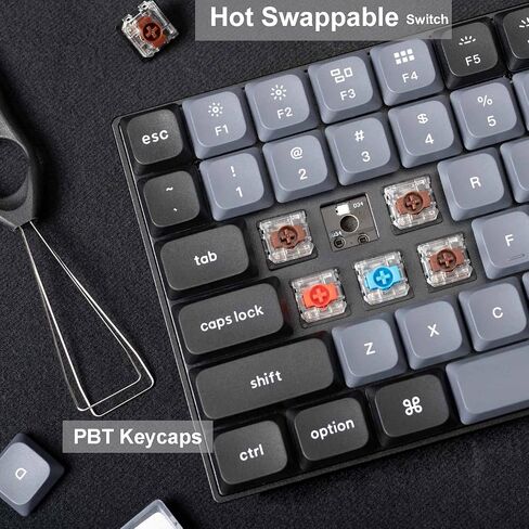 Keychron K5 Pro QMK/VIA Custom Wireless Mechanical Keyboard, Hot-Swappable Full Size Layout 108 Keys Programmable, Ultra-Slim RGB Low Profile Red Switch, Bluetooth/USB-C for Mac Windows Linux in Saudi Arabia