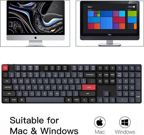 Keychron K5 Pro QMK/VIA Custom Wireless Mechanical Keyboard, Hot-Swappable Full Size Layout 108 Keys Programmable, Ultra-Slim RGB Low Profile Red Switch, Bluetooth/USB-C for Mac Windows Linux in Saudi Arabia