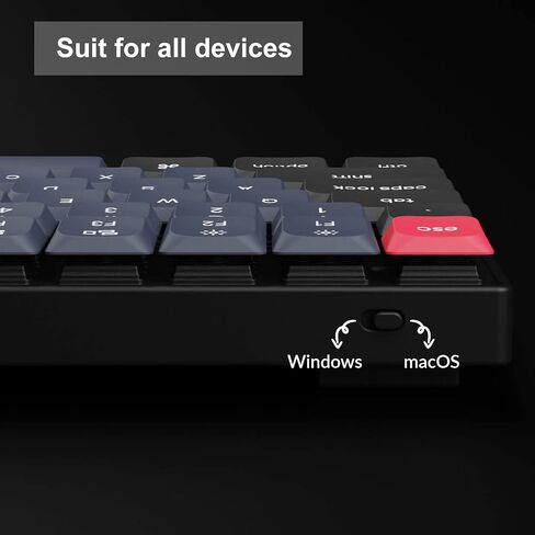 Keychron K5 Pro QMK/VIA Custom Wireless Mechanical Keyboard, Hot-Swappable Full Size Layout 108 Keys Programmable, Ultra-Slim RGB Low Profile Red Switch, Bluetooth/USB-C for Mac Windows Linux in Saudi Arabia