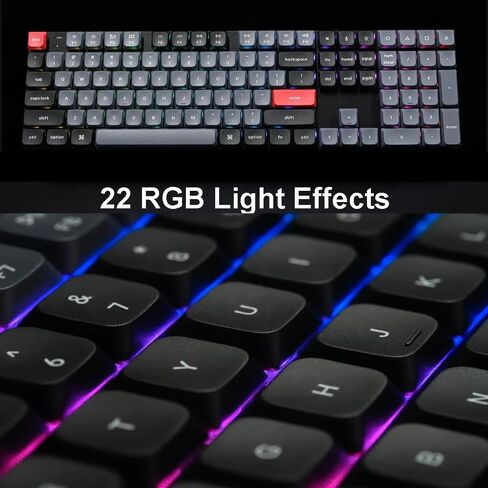 Keychron K5 Pro QMK/VIA Custom Wireless Mechanical Keyboard, Hot-Swappable Full Size Layout 108 Keys Programmable, Ultra-Slim RGB Low Profile Red Switch, Bluetooth/USB-C for Mac Windows Linux in Saudi Arabia