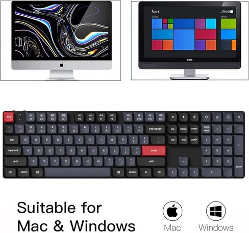 Keychron K5 Pro QMK/VIA Custom Wireless Mechanical Keyboard, Hot-Swappable Full Size Layout 108 Keys Programmable, Ultra-Slim RGB Low Profile Red Switch, Bluetooth/USB-C for Mac Windows Linux in Kuwait