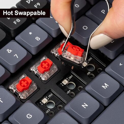 Keychron K5 Pro QMK/VIA Custom Wireless Mechanical Keyboard, Hot-Swappable Full Size Layout 108 Keys Programmable, Ultra-Slim RGB Low Profile Red Switch, Bluetooth/USB-C for Mac Windows Linux in Kuwait