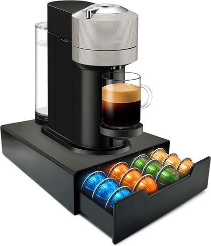 Coffee Pod Drawer for Nespresso Vertuo Pod Holder Hold Up to 36 Large or 40 Small Vertuo Capsules, Coffee Pod Holder Compatible with Dolce Gusto Capsules, K-Cup Pods for Kitchen & Coffee Bar in Saudi Arabia