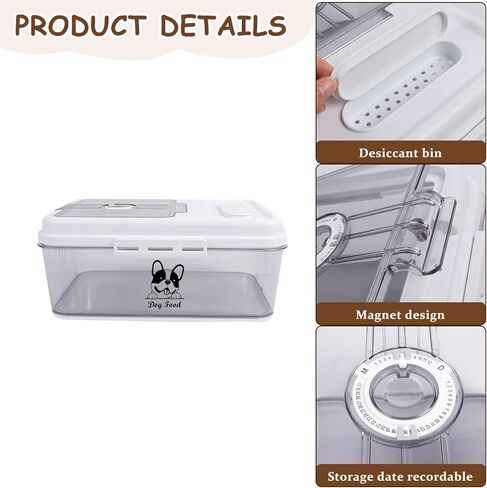 Airtight Cat Food Storage Container,5 Liters Cat Food Bin,4~5Lbs Cat Food Bucket With Measuring Cup-Pet Food Container for Cat food, Kibble,Cat treats-BPA Free Plastic in Saudi Arabia