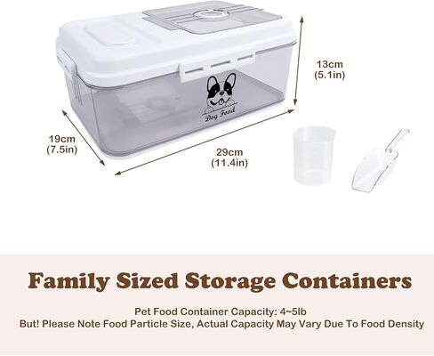 Airtight Cat Food Storage Container,5 Liters Cat Food Bin,4~5Lbs Cat Food Bucket With Measuring Cup-Pet Food Container for Cat food, Kibble,Cat treats-BPA Free Plastic in Saudi Arabia