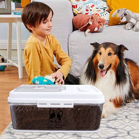 Airtight Cat Food Storage Container,5 Liters Cat Food Bin,4~5Lbs Cat Food Bucket With Measuring Cup-Pet Food Container for Cat food, Kibble,Cat treats-BPA Free Plastic in Saudi Arabia