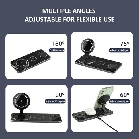 Wireless Charger, Suitable for iPhone 12/13/14/Pro/Pro Max Three in one Charging Station, Wired Charger, and Wireless Charging Watch in Saudi Arabia