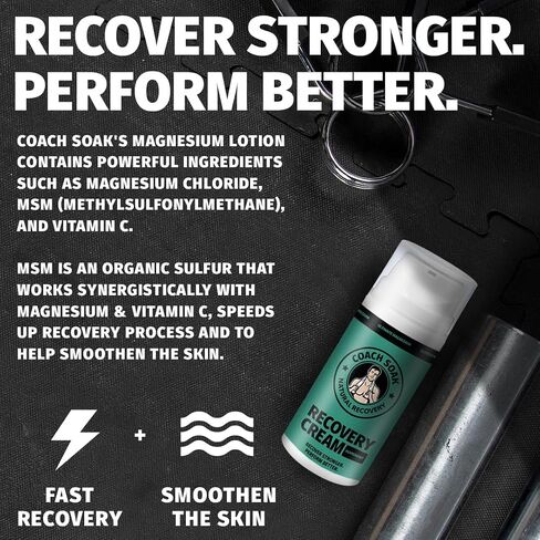Coach Soak: Recovery Bath Soak - Absorbs Faster Than Epsom Salt Bath Soak for Pain – Rejuvenating Post Workout Magnesium Flakes -21 Minerals, Essential Oils & Bath Salts (Calming Lavender) in Saudi Arabia