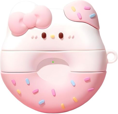 متوافق مع حافظة Airpods 4 2024، حافظة AirPods4 اللطيفة، غطاء حماية من السيليكون الناعم Kawaii لـ Apple New Airpods 4 للرجال والنساء (Cat Donut) in Kuwait