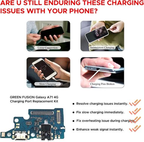 Charging Port Replacement Kit Compatible with Galaxy A12 US Version, SM-A125F, SM-A125M, SM-A125U, SM-A125U1, SM-A125W Dock Board USB-C Connector, with Instruction Manual, Toolkit in Saudi Arabia