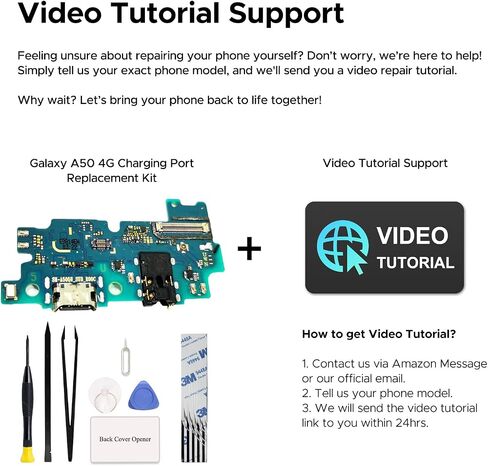 Charging Port Replacement Kit Compatible with Galaxy A12 US Version, SM-A125F, SM-A125M, SM-A125U, SM-A125U1, SM-A125W Dock Board USB-C Connector, with Instruction Manual, Toolkit in Saudi Arabia