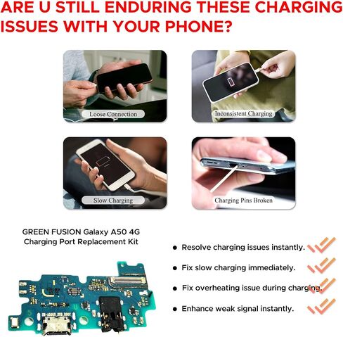 Charging Port Replacement Kit Compatible with Galaxy A12 US Version, SM-A125F, SM-A125M, SM-A125U, SM-A125U1, SM-A125W Dock Board USB-C Connector, with Instruction Manual, Toolkit in Saudi Arabia