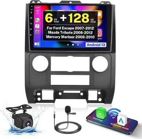 8-Core 6+128G Android Car Stereo Screen for Ford Escape 07-12 for Mercury Mariner 08-10 for Mazda Tribute 08-12 Radio Upgrade, 9'' CarPlay Android Auto, Navigation, AHD Backup Camera in Saudi Arabia