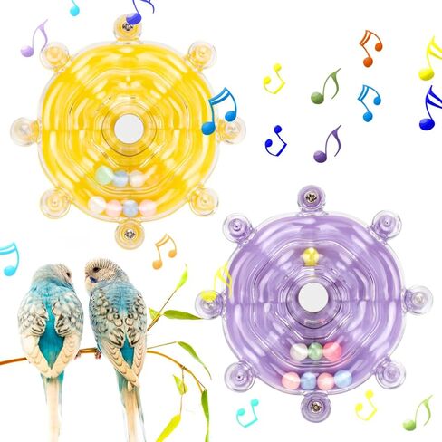 2Pcs Bird Swivel Wheel Rotating Toys, Bird Spinner Hanging Toys for Bird Cage, Chewing and Exercise Toys for Parakeets, Parrots, African Grey, Conure, Budgies, Cockatiel Enrichment Toy in Kuwait