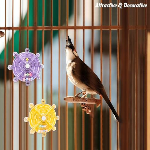 2Pcs Bird Swivel Wheel Rotating Toys, Bird Spinner Hanging Toys for Bird Cage, Chewing and Exercise Toys for Parakeets, Parrots, African Grey, Conure, Budgies, Cockatiel Enrichment Toy in Kuwait