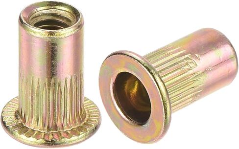 uxcell 150Pcs Rivet Nuts Flat Head, M5-0.8 Carbon Steel Threaded Insert Nuts Knurled Body in Saudi Arabia