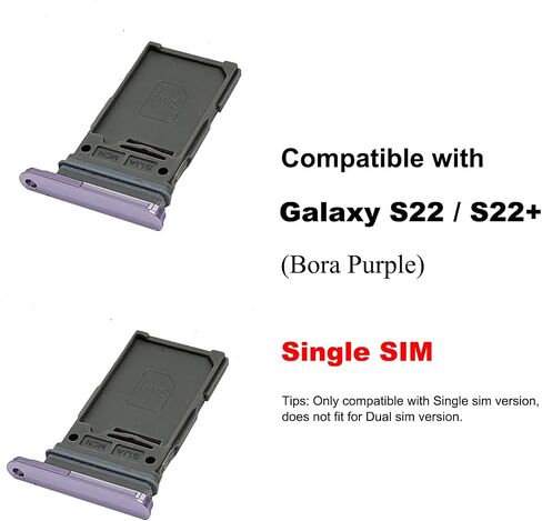 لهاتف Galaxy S22 S22+ بديل لبطاقة SIM واحدة، حامل فتحة بطاقة SIM واحدة متوافق مع إصدار Galaxy S22 S22 Plus US ذو شريحة واحدة (بورا أرجواني) in Saudi Arabia