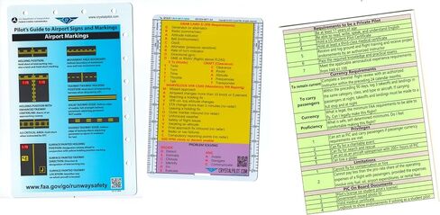 Crystal Pilot Private Pilot VFR Study Guide-1 & Medium VFR-IFR Cheat Sheet with Sectional Scale in Saudi Arabia