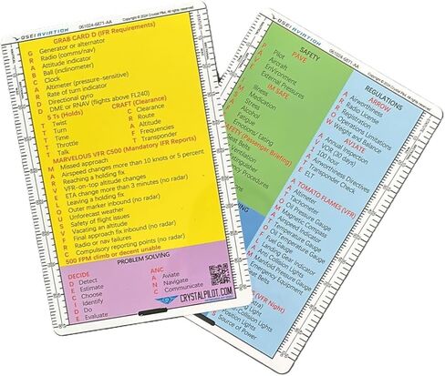 Crystal Pilot Private Pilot VFR Study Guide-1 & Medium VFR-IFR Cheat Sheet with Sectional Scale in Saudi Arabia