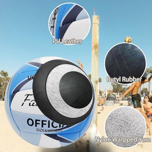 Official Size 5 Volleyball with Pump, Soft Touch Volleyball for Indoor Outdoor, Training Beach Volleyball Ball in Saudi Arabia