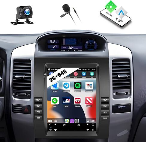 UNITOPSCI 2G+64G Android 13 ستيريو سيارة لتويوتا برادو/لكزس GX470 2002-2009 CarPlay Android Auto 9.7 بوصة شاشة لمس عمودية HiFi Bluetooth GPS Navigation WiFi FM/RDS SWC + ميكروفون كاميرا احتياطية in Saudi Arabia