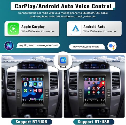 UNITOPSCI 2G+64G Android 13 ستيريو سيارة لتويوتا برادو/لكزس GX470 2002-2009 CarPlay Android Auto 9.7 بوصة شاشة لمس عمودية HiFi Bluetooth GPS Navigation WiFi FM/RDS SWC + ميكروفون كاميرا احتياطية in Saudi Arabia