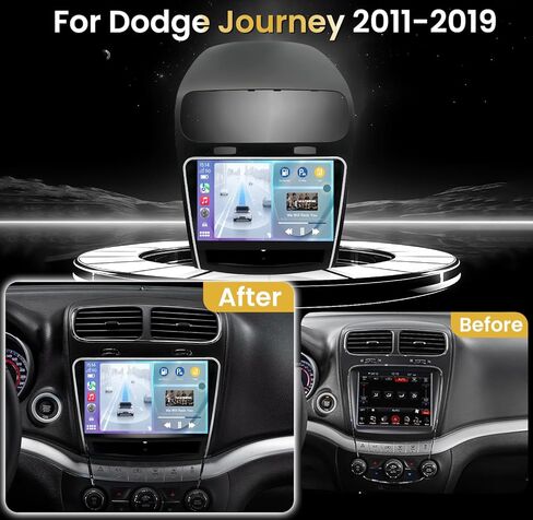 Car Stereo Radio for Dodge Journey 2011-2019: 8 Core 4+64g 1280 * 800 HD 9 inch IPS Touch Screen Android 13 Carplay and Android Auto GPS Navigation 36 EQ 5GWIFI Bluetooth SWC FM AM RDS DSP in Kuwait