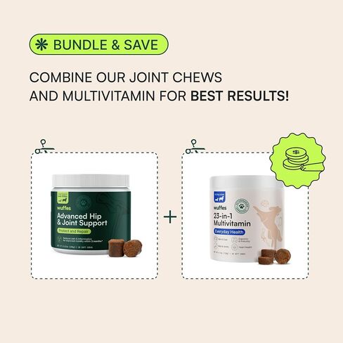 Wuffes Hip and Joint Supplement for Small & Medium Breeds and 23-in-1 Multivitamin Bundle in Saudi Arabia
